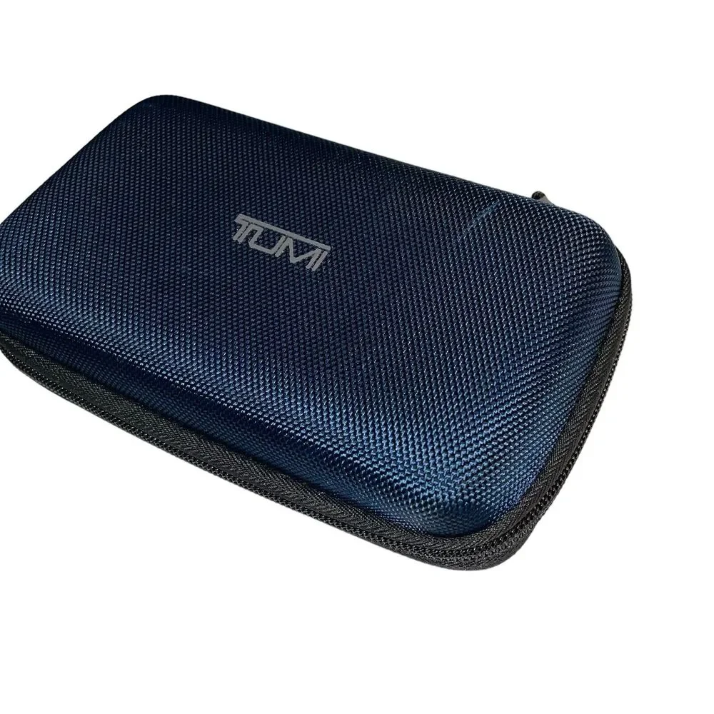 Tumi for Delta First Class Amenity Travel Hard Case Only Blue Zip Around Holiday